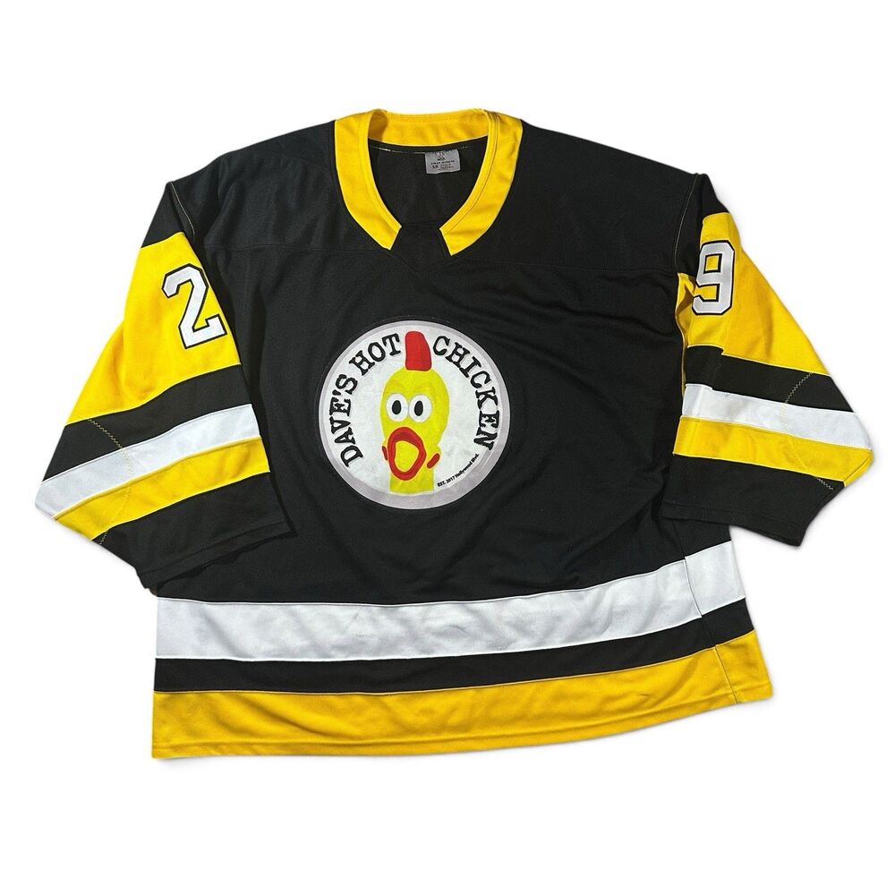 RARE Dave’s Hot Chicken Hockey Jersey Goalie Ealer Stitched XL #29 Gardner Baggy